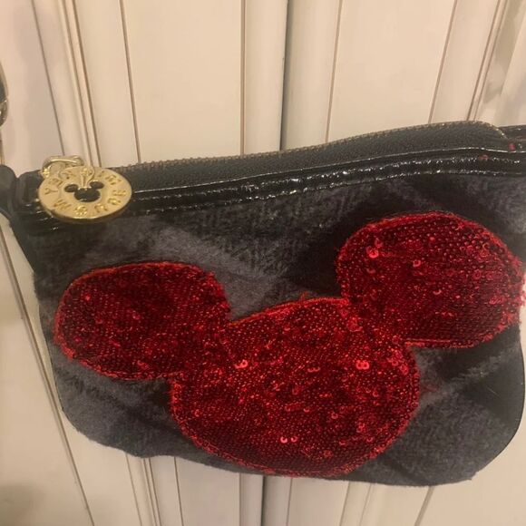 Disney Minnie Mouse Gray Red  And Black Sequin Mini Ears Crossbody Bag. Cute! - Picture 2 of 9